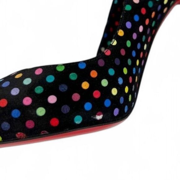 NWT CHRISTIAN LOUBOUTIN Hot Chick Black Scalloped Polka Dot Stiletto Pum… - Picture 11 of 13